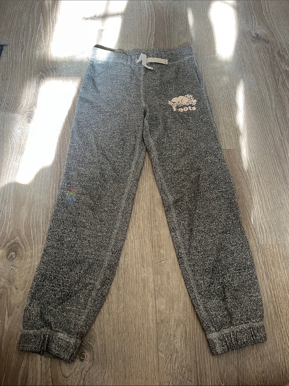 Roots Kids Gray Marled Sweatpants with Logo